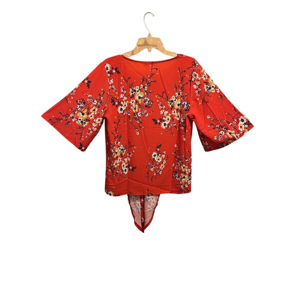 Bluetime Red Blouse with Flowers - Women’s size M - Picture 3 of 3